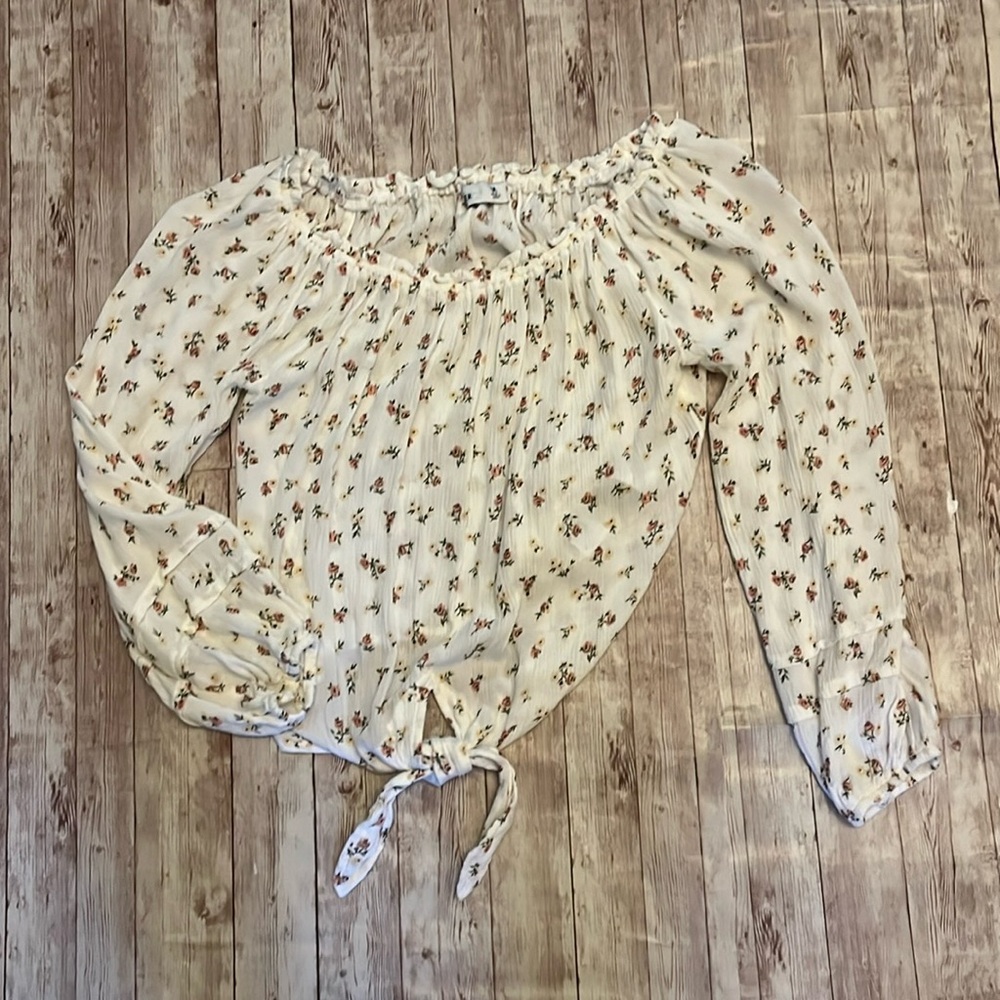 Hollister Cropped Peasant Blouse